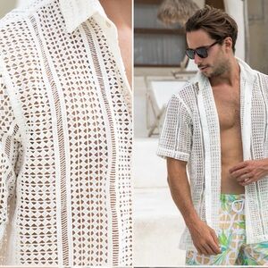 Kenny Flowers White Crochet Shirt